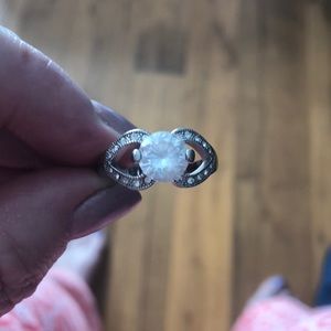 CZ silver plated ring